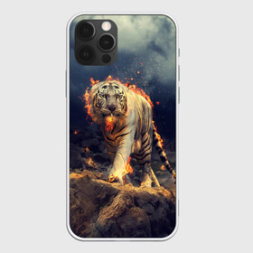 Чехол для iPhone 12 Pro Max с принтом Тигр в огне в Новосибирске, Силикон |  | Тематика изображения на принте: cat | kitten | kitty | lion | pet | tiger | арт | взгляд | животные | кот | котёнок | коты | котятки | котятушки | кошечки | кошка | кошки | лев | мордочка | тигр