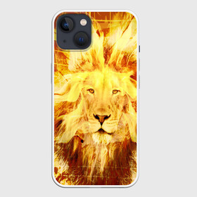 Чехол для iPhone 13 с принтом Лев в Новосибирске,  |  | Тематика изображения на принте: cat | kitten | kitty | lion | pet | tiger | арт | взгляд | животные | кот | котёнок | коты | котятки | котятушки | кошечки | кошка | кошки | лев | мордочка | тигр
