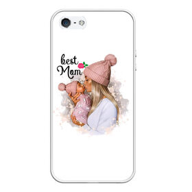 Чехол для iPhone 5/5S матовый с принтом Best Mom в Новосибирске, Силикон | Область печати: задняя сторона чехла, без боковых панелей | Тематика изображения на принте: 2021 | best mom | mom | беременность | доченька | дочка | дочке | лучшая мама | люблю маму | любовь | мама | маме | мамочка | мамочке | мамуле | мамуля | пузожитель | рождение ребенка | самая лучшая мама | семья