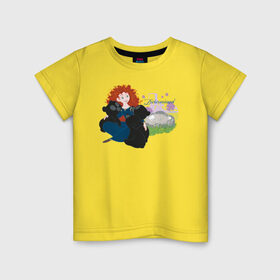 Детская футболка хлопок с принтом Determined в Новосибирске, 100% хлопок | круглый вырез горловины, полуприлегающий силуэт, длина до линии бедер | brave | merida | pixar | vdzabma | мерида | пиксар | храбрая | храбрая сердцем