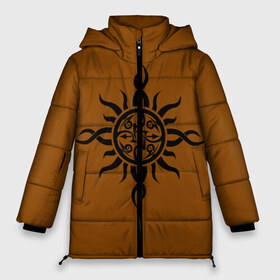 Женская зимняя куртка 3D с принтом Тату солнце в Новосибирске, верх — 100% полиэстер; подкладка — 100% полиэстер; утеплитель — 100% полиэстер | длина ниже бедра, силуэт Оверсайз. Есть воротник-стойка, отстегивающийся капюшон и ветрозащитная планка. 

Боковые карманы с листочкой на кнопках и внутренний карман на молнии | 