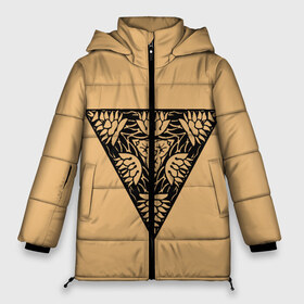 Женская зимняя куртка 3D с принтом Магический треугольник-оберег в Новосибирске, верх — 100% полиэстер; подкладка — 100% полиэстер; утеплитель — 100% полиэстер | длина ниже бедра, силуэт Оверсайз. Есть воротник-стойка, отстегивающийся капюшон и ветрозащитная планка. 

Боковые карманы с листочкой на кнопках и внутренний карман на молнии | знаки | оберег | символика | симметрия | талисман | татуировки. | треугольник | узоры