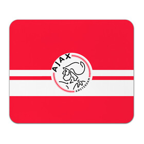 Коврик для мышки прямоугольный с принтом AJAX AMSTERDAM в Новосибирске, натуральный каучук | размер 230 х 185 мм; запечатка лицевой стороны | Тематика изображения на принте: ajax | amsterdam | football | holland | red | sport | team | white | амстердам | аякс | гол | голландия | красный | логотип | мяч | нидерланды | полосы | спорт | футбол