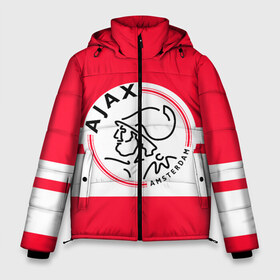 Мужская зимняя куртка 3D с принтом AJAX AMSTERDAM в Новосибирске, верх — 100% полиэстер; подкладка — 100% полиэстер; утеплитель — 100% полиэстер | длина ниже бедра, свободный силуэт Оверсайз. Есть воротник-стойка, отстегивающийся капюшон и ветрозащитная планка. 

Боковые карманы с листочкой на кнопках и внутренний карман на молнии. | Тематика изображения на принте: ajax | amsterdam | football | holland | red | sport | team | white | амстердам | аякс | гол | голландия | красный | логотип | мяч | нидерланды | полосы | спорт | футбол