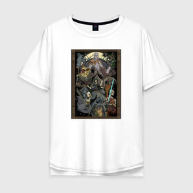 Мужская футболка хлопок Oversize с принтом Demons Souls в Новосибирске, 100% хлопок | свободный крой, круглый ворот, “спинка” длиннее передней части | dark souls | demon souls | demons souls | demons souls remastered | git gud | гит гуд | дарк соулз | демон соулз