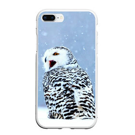 Чехол для iPhone 7Plus/8 Plus матовый с принтом Зимняя птица в Новосибирске, Силикон | Область печати: задняя сторона чехла, без боковых панелей | Тематика изображения на принте: животные | звери | зима | зимний | зимняя | лес | природа | птица | сова