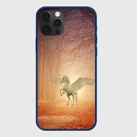 Чехол для iPhone 12 Pro с принтом Единорог в Новосибирске, силикон | область печати: задняя сторона чехла, без боковых панелей | единорог | единороги | животное | животные | кони | конь | крылья | крыльями | лес | лесной | лесные | лошади | лошадь | осенний | осень | пигас | пигасы