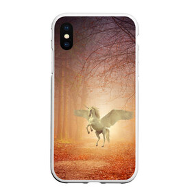 Чехол для iPhone XS Max матовый с принтом Единорог в Новосибирске, Силикон | Область печати: задняя сторона чехла, без боковых панелей | единорог | единороги | животное | животные | кони | конь | крылья | крыльями | лес | лесной | лесные | лошади | лошадь | осенний | осень | пигас | пигасы