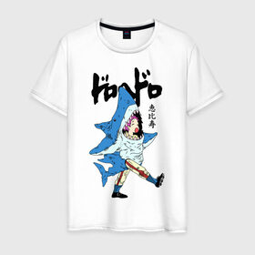 Мужская футболка хлопок с принтом DOROHEDORO в Новосибирске, 100% хлопок | прямой крой, круглый вырез горловины, длина до линии бедер, слегка спущенное плечо. | anime | dorohedoro | ebisu | manga | акула | аниме | дорохедоро | манга | эбису