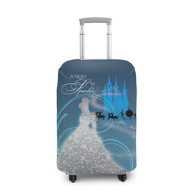 Чехол для чемодана 3D с принтом A Night to Sparkle в Новосибирске, 86% полиэфир, 14% спандекс | двустороннее нанесение принта, прорези для ручек и колес | christmas | cinderella | disney | mickey mouse | new year | stitch | vdgerir | дисней | золушка