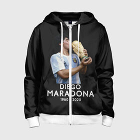 Детская толстовка 3D на молнии с принтом Diego Maradona в Новосибирске, 100% полиэстер |  манжеты и пояс оформлены широкой мягкой резинкой, двухслойный капюшон со шнурком для регулировки, спереди карманы и застежка-молния
 | 10 | 1960 | 2020 | argentina | barcelona | diego | football | legend | leo | lionel | maradona | messi | retro | rip | soccer | аргентина | барселона | бога | диего | легенда | лионель | марадона | месси | мяч | ретро | рука | форма | футбол