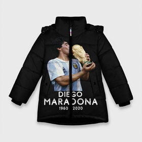 Зимняя куртка для девочек 3D с принтом Diego Maradona в Новосибирске, ткань верха — 100% полиэстер; подклад — 100% полиэстер, утеплитель — 100% полиэстер. | длина ниже бедра, удлиненная спинка, воротник стойка и отстегивающийся капюшон. Есть боковые карманы с листочкой на кнопках, утяжки по низу изделия и внутренний карман на молнии. 

Предусмотрены светоотражающий принт на спинке, радужный светоотражающий элемент на пуллере молнии и на резинке для утяжки. | 10 | 1960 | 2020 | argentina | barcelona | diego | football | legend | leo | lionel | maradona | messi | retro | rip | soccer | аргентина | барселона | бога | диего | легенда | лионель | марадона | месси | мяч | ретро | рука | форма | футбол