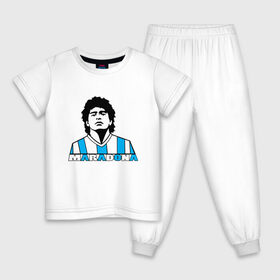 Детская пижама хлопок с принтом DIEGO MARADONA в Новосибирске, 100% хлопок |  брюки и футболка прямого кроя, без карманов, на брюках мягкая резинка на поясе и по низу штанин
 | diego armando maradona | football | архентинос хуниорс | барселона | бока хуниорс | бока хуниорс. | диего армандо марадона | диего марадона | наполи | ньюэллс олд бойз | севилья | футбол