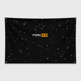 Флаг-баннер с принтом Pornhub в Новосибирске, 100% полиэстер | размер 67 х 109 см, плотность ткани — 95 г/м2; по краям флага есть четыре люверса для крепления | Тематика изображения на принте: black | черный