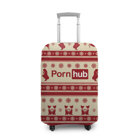 Чехол для чемодана 3D с принтом Pornhub(Новый год) в Новосибирске, 86% полиэфир, 14% спандекс | двустороннее нанесение принта, прорези для ручек и колес | год | новый | рождественскую коллекцию