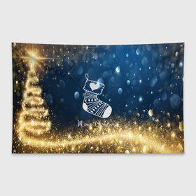 Флаг-баннер с принтом Marry Christmas в Новосибирске, 100% полиэстер | размер 67 х 109 см, плотность ткани — 95 г/м2; по краям флага есть четыре люверса для крепления | Тематика изображения на принте: christmas зима | new year | winter | новогодний | новый год | рождество | текстура | украшение