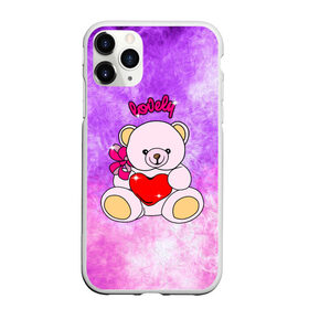 Чехол для iPhone 11 Pro матовый с принтом Lovely bear в Новосибирске, Силикон |  | bear | love is | teddy | богиня | валентина | влюбленный | девушке | дочь | жена | игрушка | лучшая | любимая | люблю | мама | марта | медведь | медведь с сердцем | медвежата | мишка тедди | плюшевые | подарок