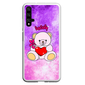Чехол для Honor 20 с принтом Lovely bear в Новосибирске, Силикон | Область печати: задняя сторона чехла, без боковых панелей | bear | love is | teddy | богиня | валентина | влюбленный | девушке | дочь | жена | игрушка | лучшая | любимая | люблю | мама | марта | медведь | медведь с сердцем | медвежата | мишка тедди | плюшевые | подарок
