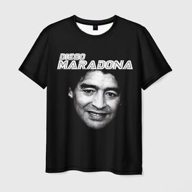 Мужская футболка 3D с принтом Диего Марадона в Новосибирске, 100% полиэфир | прямой крой, круглый вырез горловины, длина до линии бедер | diego | diego armando maradona | maradona | аргентина | диего | король | легенда | марадона | нападающий | полузащитник | футбол | футболист