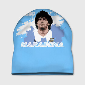 Шапка 3D с принтом Диего Марадона в Новосибирске, 100% полиэстер | универсальный размер, печать по всей поверхности изделия | diego | diego armando maradona | maradona | аргентина | диего | король | легенда | марадона | нападающий | полузащитник | футбол | футболист
