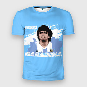 Мужская футболка 3D спортивная с принтом Диего Марадона в Новосибирске, 100% полиэстер с улучшенными характеристиками | приталенный силуэт, круглая горловина, широкие плечи, сужается к линии бедра | diego | diego armando maradona | maradona | аргентина | диего | король | легенда | марадона | нападающий | полузащитник | футбол | футболист