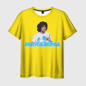 Мужская футболка 3D с принтом Диего Марадона в Новосибирске, 100% полиэфир | прямой крой, круглый вырез горловины, длина до линии бедер | diego | diego armando maradona | maradona | аргентина | диего | король | легенда | марадона | нападающий | полузащитник | футбол | футболист