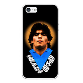 Чехол для iPhone 5/5S матовый с принтом Diego Maradona в Новосибирске, Силикон | Область печати: задняя сторона чехла, без боковых панелей | diego | diego armando maradona | legend | maradona | аргентина | диего | король | легенда | марадона | нападающий | полузащитник | футбол | футболист