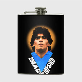 Фляга с принтом Diego Maradona в Новосибирске, металлический корпус | емкость 0,22 л, размер 125 х 94 мм. Виниловая наклейка запечатывается полностью | Тематика изображения на принте: diego | diego armando maradona | legend | maradona | аргентина | диего | король | легенда | марадона | нападающий | полузащитник | футбол | футболист