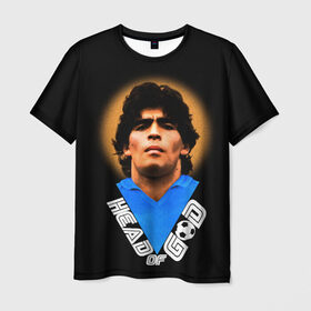 Мужская футболка 3D с принтом Diego Maradona в Новосибирске, 100% полиэфир | прямой крой, круглый вырез горловины, длина до линии бедер | diego | diego armando maradona | legend | maradona | аргентина | диего | король | легенда | марадона | нападающий | полузащитник | футбол | футболист