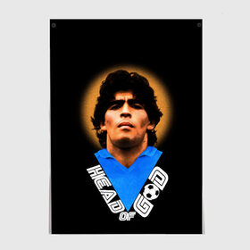 Постер с принтом Diego Maradona в Новосибирске, 100% бумага
 | бумага, плотность 150 мг. Матовая, но за счет высокого коэффициента гладкости имеет небольшой блеск и дает на свету блики, но в отличии от глянцевой бумаги не покрыта лаком | diego | diego armando maradona | legend | maradona | аргентина | диего | король | легенда | марадона | нападающий | полузащитник | футбол | футболист