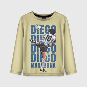 Детский лонгслив 3D с принтом Diego Diego в Новосибирске, 100% полиэстер | длинные рукава, круглый вырез горловины, полуприлегающий силуэт
 | 10 номер | diego | football | maradona | maradonna | арегнтина | бога | диего | марадона | марадонна | ретро | рука | сборная аргентины | футбол | футболист
