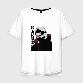 Мужская футболка хлопок Oversize с принтом Kakuzu Zombie Ninja в Новосибирске, 100% хлопок | свободный крой, круглый ворот, “спинка” длиннее передней части | 