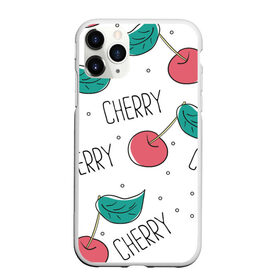 Чехол для iPhone 11 Pro матовый с принтом Вишенки Cherry в Новосибирске, Силикон |  | Тематика изображения на принте: cherry | белый | вишня | красный | лето | надпись | сад | черенок | черешня | ягода