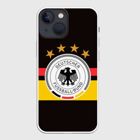 Чехол для iPhone 13 mini с принтом СБОРНАЯ ГЕРМАНИИ в Новосибирске,  |  | flag | football | germany | logo | sport | team | германия | логотип | сборная | спорт | флаг | футбол
