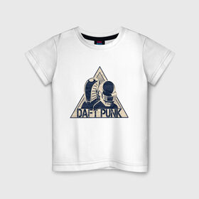 Детская футболка хлопок с принтом Daft Punk в Новосибирске, 100% хлопок | круглый вырез горловины, полуприлегающий силуэт, длина до линии бедер | daft punk | лого | музыка | музыкальный дуэт.