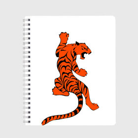 Тетрадь с принтом тигр в Новосибирске, 100% бумага | 48 листов, плотность листов — 60 г/м2, плотность картонной обложки — 250 г/м2. Листы скреплены сбоку удобной пружинной спиралью. Уголки страниц и обложки скругленные. Цвет линий — светло-серый
 | beautiful tiger | tiger | красивый тигр | тигр
