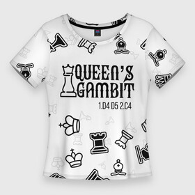Женская футболка 3D Slim с принтом ХОД КОРОЛЕВЫ в Новосибирске,  |  | chess | netflix | the queens gambit | бет хармон | нетфликс | ход королевы | шахматистка. | шахматы