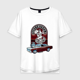 Мужская футболка хлопок Oversize с принтом CHEVY NOVA в Новосибирске, 100% хлопок | свободный крой, круглый ворот, “спинка” длиннее передней части | avto | custom car | muscle car | nova | машина | скорость