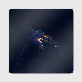 Магнит виниловый Квадрат с принтом Космонавт в Новосибирске, полимерный материал с магнитным слоем | размер 9*9 см, закругленные углы | cosmos | space | галактика | космонавт | космос | млечный путь | скафандр