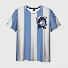 Мужская футболка 3D с принтом Диего Армандо Марадона D10S в Новосибирске, 100% полиэфир | прямой крой, круглый вырез горловины, длина до линии бедер | d10s | maradona | аргентина | армандо | барселона | бога | джерси | диего | легенда | марадон | марадона | марадоны | рука | форма