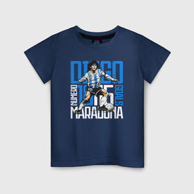 Детская футболка хлопок с принтом 10 Diego Maradona в Новосибирске, 100% хлопок | круглый вырез горловины, полуприлегающий силуэт, длина до линии бедер | 10 номер | diego | football | maradona | maradonna | арегнтина | бога | диего | марадона | марадонна | ретро | рука | сборная аргентины | футбол | футболист