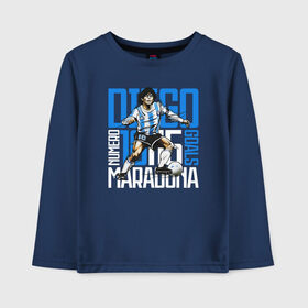 Детский лонгслив хлопок с принтом 10 Diego Maradona в Новосибирске, 100% хлопок | круглый вырез горловины, полуприлегающий силуэт, длина до линии бедер | Тематика изображения на принте: 10 номер | diego | football | maradona | maradonna | арегнтина | бога | диего | марадона | марадонна | ретро | рука | сборная аргентины | футбол | футболист