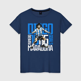 Женская футболка хлопок с принтом 10 Diego Maradona в Новосибирске, 100% хлопок | прямой крой, круглый вырез горловины, длина до линии бедер, слегка спущенное плечо | 10 номер | diego | football | maradona | maradonna | арегнтина | бога | диего | марадона | марадонна | ретро | рука | сборная аргентины | футбол | футболист