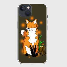 Чехол для iPhone 13 с принтом Лиса в лесу в Новосибирске,  |  | animals | fox | в лесу | дерево | дикий | животные | зверек | зверь | кусты | лес | лесной | лесные | лиса | лисенок | лисица | лисичка | листья | мордочка | мультяшный | пенек | природа | растения | рыжая