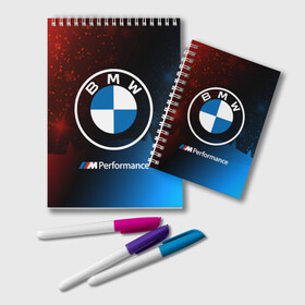 Блокнот с принтом BMW - Снежный в Новосибирске, 100% бумага | 48 листов, плотность листов — 60 г/м2, плотность картонной обложки — 250 г/м2. Листы скреплены удобной пружинной спиралью. Цвет линий — светло-серый
 | 2020 | auto | b m w | bmv | bmw | car | logo | moto | performance | power | series | sport | авто | б м в | бмв | год | игра | игры | иьц | лого | логотип | марка | машина | мото | мотоцикл | новогодний | новый | павер | перфоманс | серии |