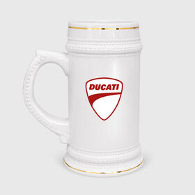 Кружка пивная с принтом Ducati Logo (Z) в Новосибирске,  керамика (Материал выдерживает высокую температуру, стоит избегать резкого перепада температур) |  объем 630 мл | Тематика изображения на принте: audi | audi ag | corse | ducati | ducati corse | ducati motor holding | hypermotard | multistrada | panigale | scrambler | streetfighter | supersport | дукати | массимо борди | мото | фабио тальони