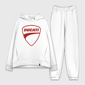 Женский костюм хлопок Oversize с принтом Ducati Logo | Дукати Лого (Z) в Новосибирске,  |  | audi | audi ag | corse | ducati | ducati corse | ducati motor holding | hypermotard | multistrada | panigale | scrambler | streetfighter | supersport | дукати | массимо борди | мото | фабио тальони