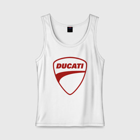 Женская майка хлопок с принтом Ducati Logo | Дукати Лого (Z) в Новосибирске, 95% хлопок, 5% эластан |  | Тематика изображения на принте: audi | audi ag | corse | ducati | ducati corse | ducati motor holding | hypermotard | multistrada | panigale | scrambler | streetfighter | supersport | дукати | массимо борди | мото | фабио тальони