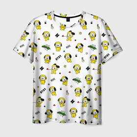 Мужская футболка 3D с принтом BT21 CHIMMY в Новосибирске, 100% полиэфир | прямой крой, круглый вырез горловины, длина до линии бедер | bt 21 | bt21 chimmy | bts | chimmy | бт 21 | собачка | чими