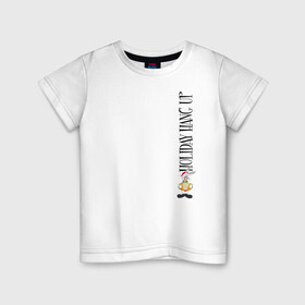 Детская футболка хлопок с принтом Holiday hang up в Новосибирске, 100% хлопок | круглый вырез горловины, полуприлегающий силуэт, длина до линии бедер | Тематика изображения на принте: bunny | looney | tunes | vdzajul | багз | бани | банни